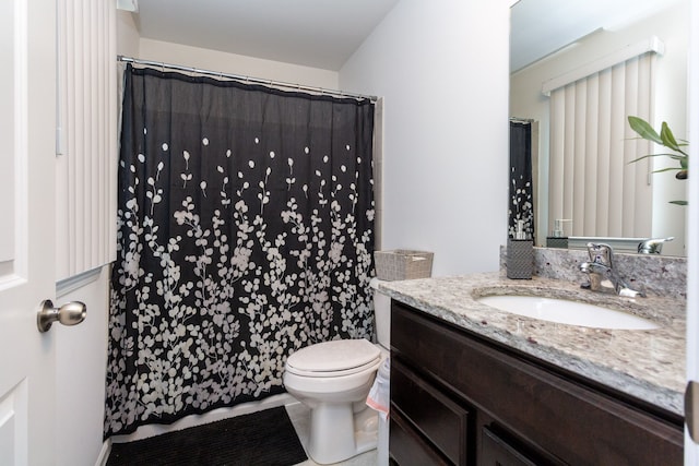 bathroom with toilet and vanity