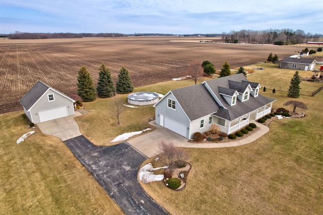 aerial view with a rural view