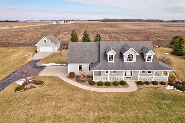 aerial view with a rural view