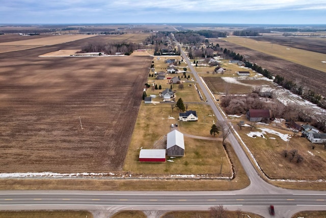 aerial view with a rural view