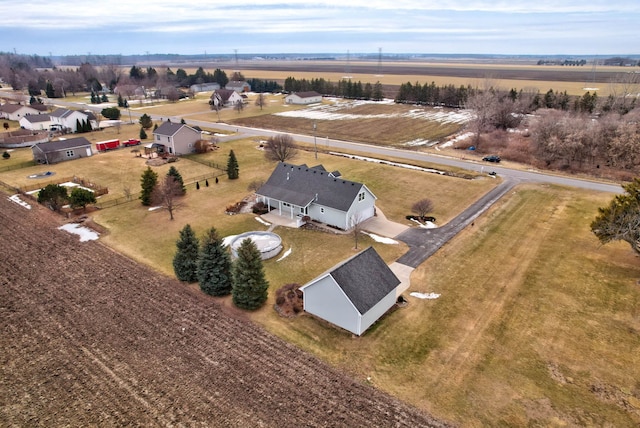 drone / aerial view with a rural view