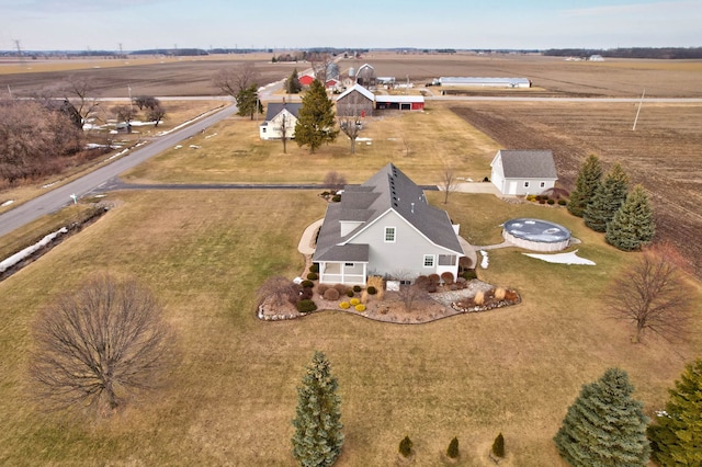 aerial view featuring a rural view