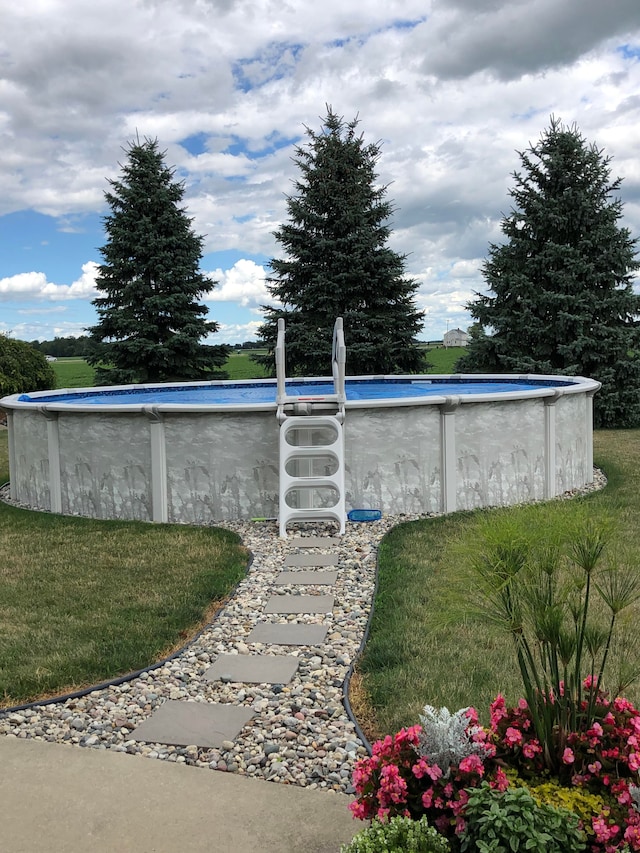 pool with a lawn