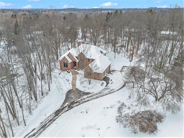 view of snowy aerial view