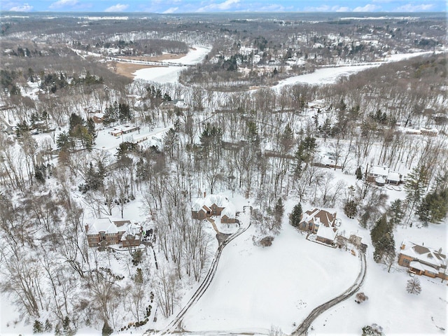 view of snowy aerial view