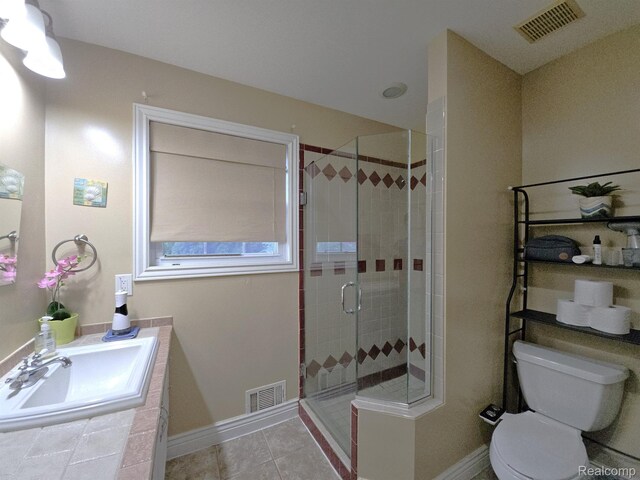 45 Forthton Dr, Troy, MI 48084 - full bath with a shower stall, vanity, and tile patterned flooring