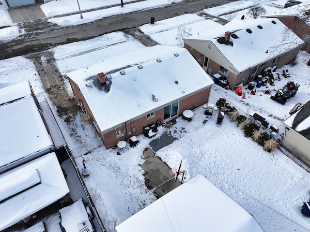 view of snowy aerial view