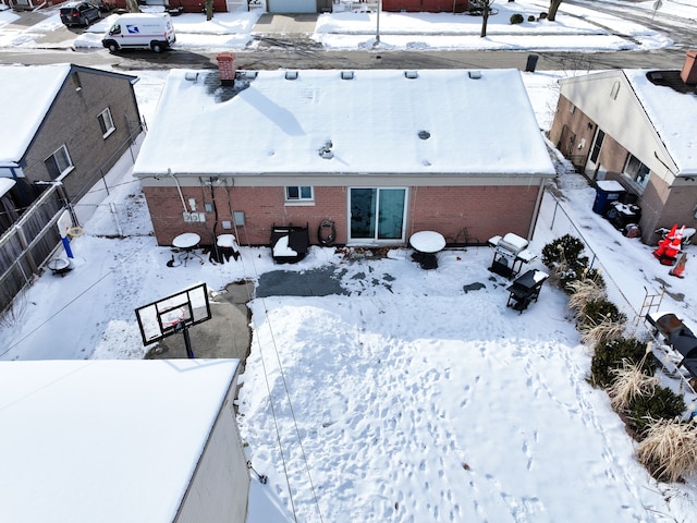 view of snowy aerial view