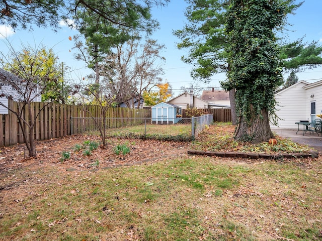 view of yard featuring a patio and a fenced backyard