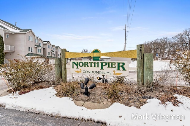 view of community sign