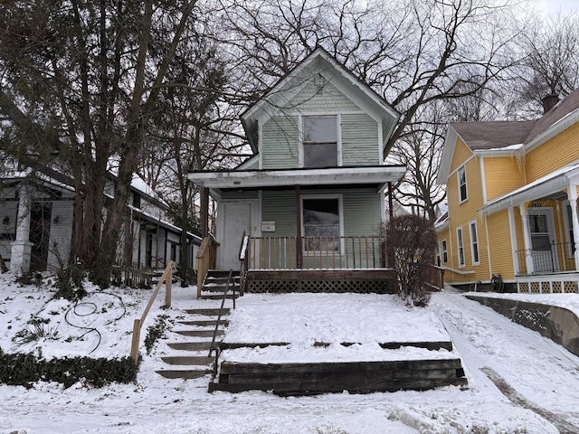 view of front of property with a porch