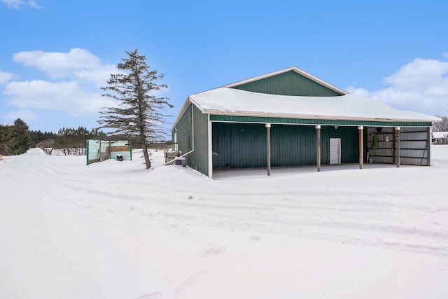 view of snow covered structure