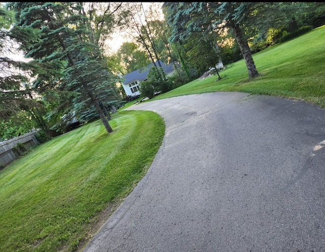 2839 Davista Dr, Highland, MI 48356 - view of asphalt driveway featuring view of wooded area