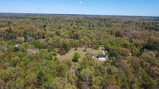 4614 Quigley Rd, Alger, MI 48610 - aerial view of property's location with a heavily wooded area