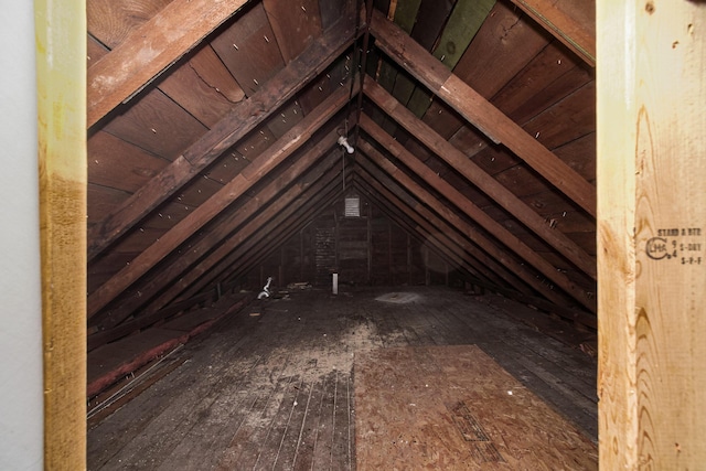 view of attic