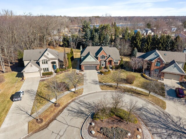 aerial view featuring a residential view