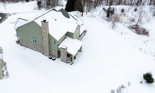 view of snowy aerial view