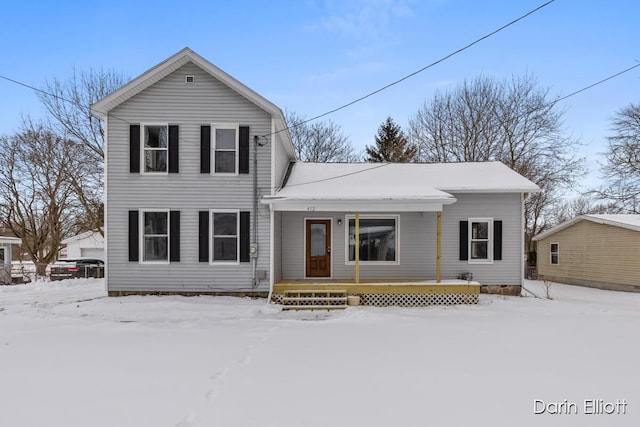 view of front of home featuring covered porch