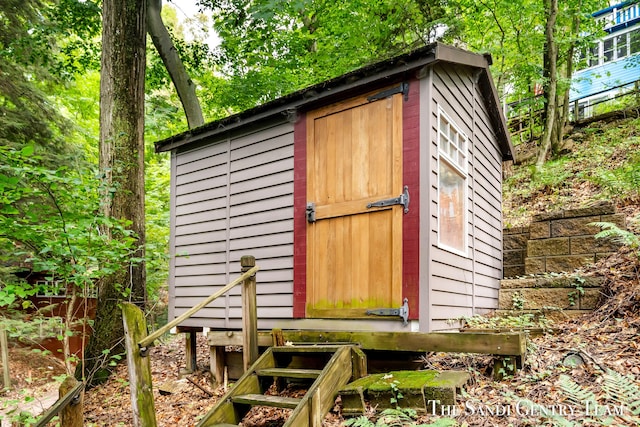 view of shed