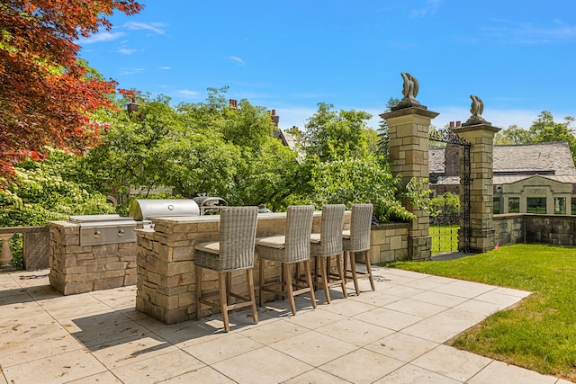 1771 Balmoral Dr, Detroit, MI 48203 - view of patio featuring area for grilling, an outdoor kitchen, and outdoor wet bar