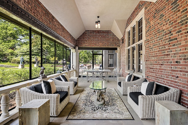 1771 Balmoral Dr, Detroit, MI 48203 - sunroom featuring lofted ceiling