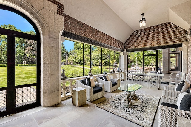 1771 Balmoral Dr, Detroit, MI 48203 - sunroom / solarium featuring vaulted ceiling
