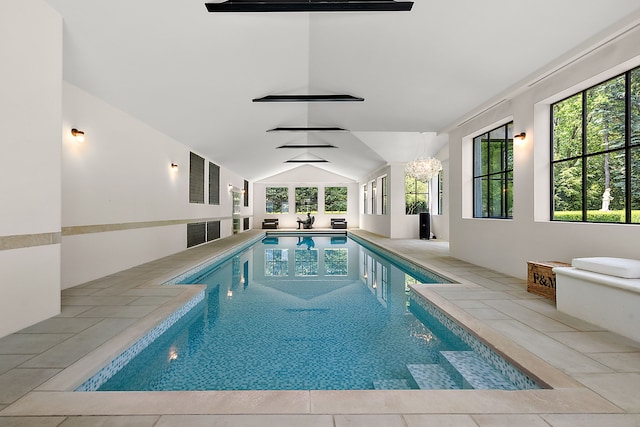 1771 Balmoral Dr, Detroit, MI 48203 - indoor pool with an inviting chandelier