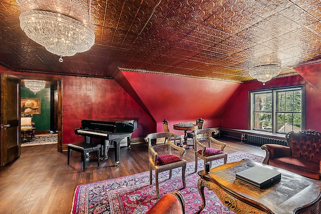 1771 Balmoral Dr, Detroit, MI 48203 - interior space with a chandelier, an ornate ceiling, and hardwood / wood-style flooring