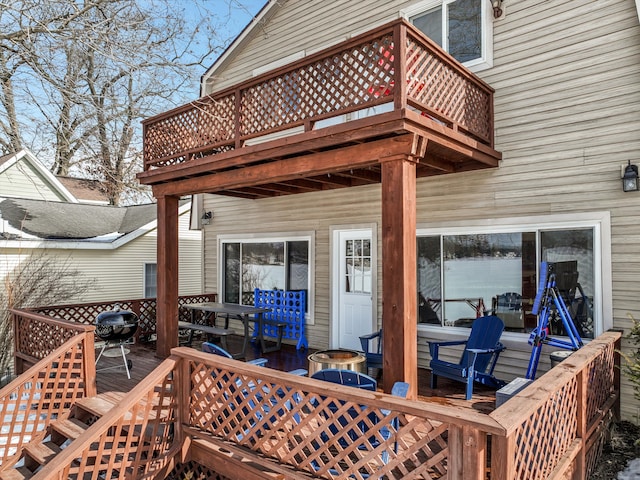 8860 Rushside Dr, Pinckney, MI 48169 - view of wooden terrace