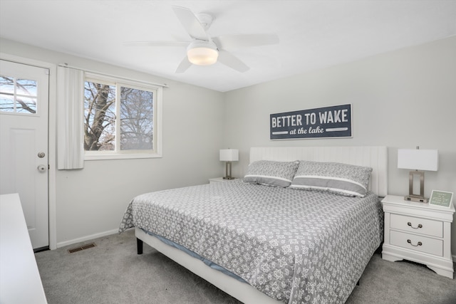 8860 Rushside Dr, Pinckney, MI 48169 - carpeted bedroom featuring baseboards and a ceiling fan