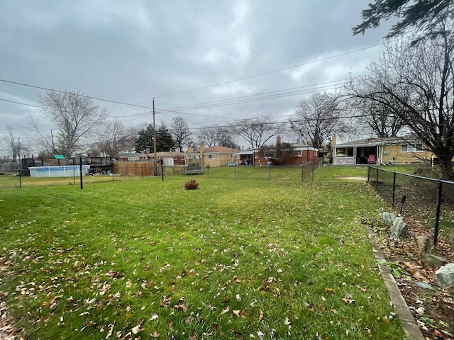 view of yard with fence