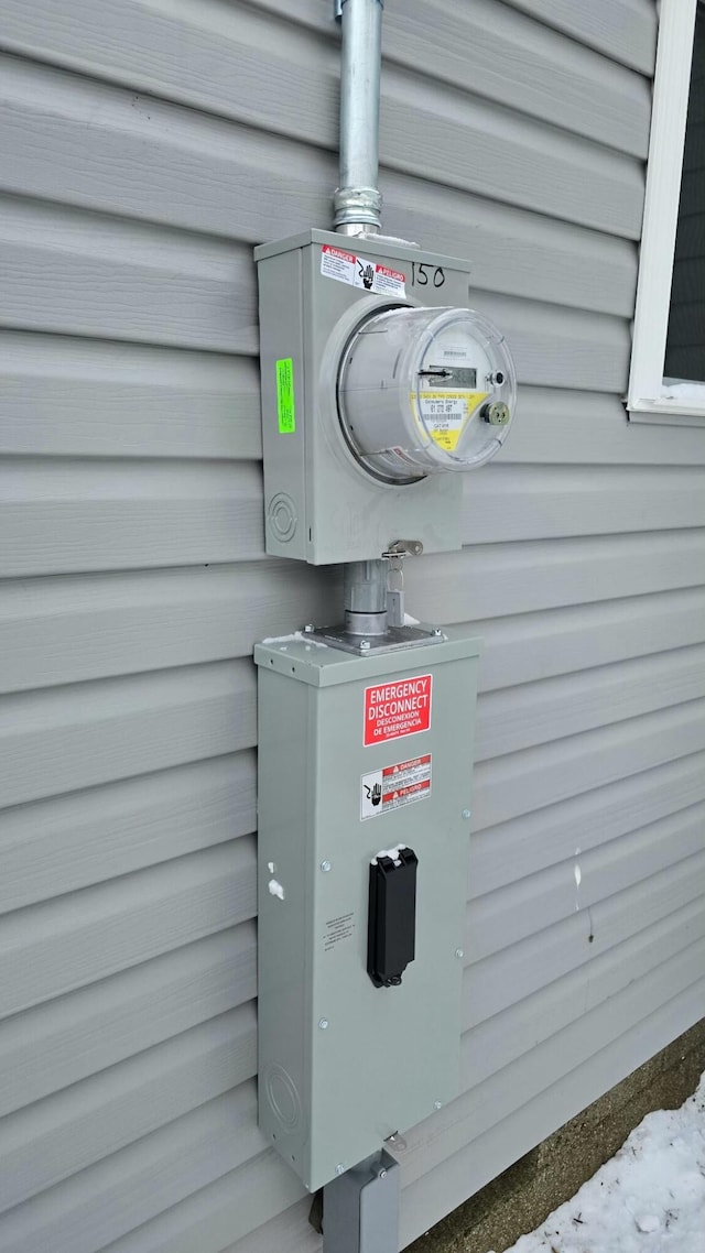 exterior details with electric meter