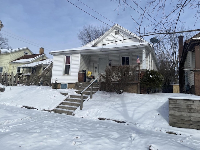 view of front facade featuring covered porch