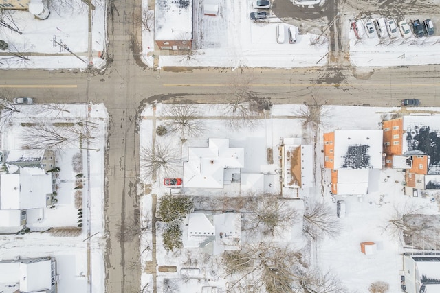 view of snowy aerial view