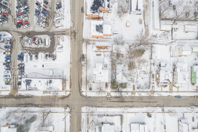 view of snowy aerial view