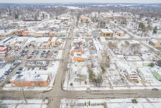 view of snowy aerial view