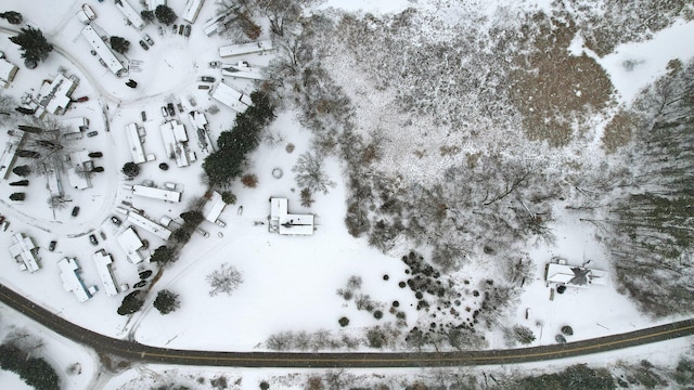 view of snowy aerial view