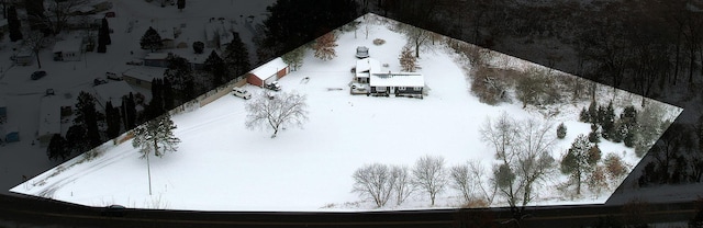 view of snowy aerial view