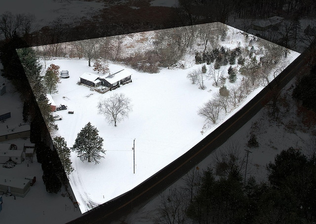 view of snowy aerial view