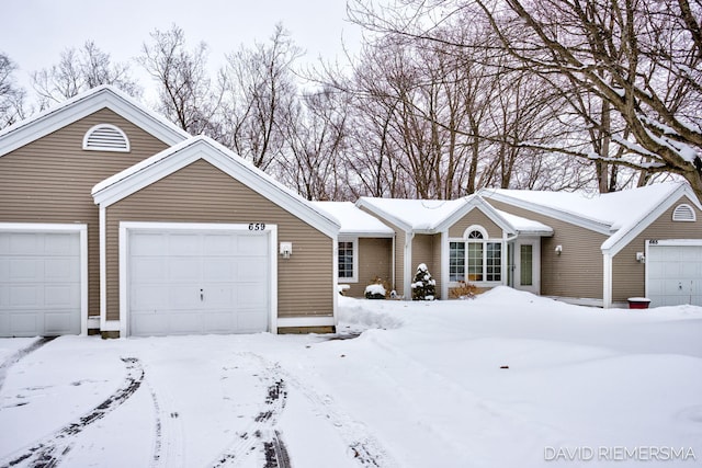 ranch-style home with an attached garage