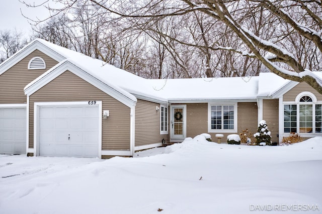 ranch-style house with an attached garage