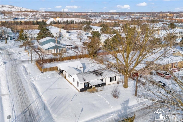 view of snowy aerial view