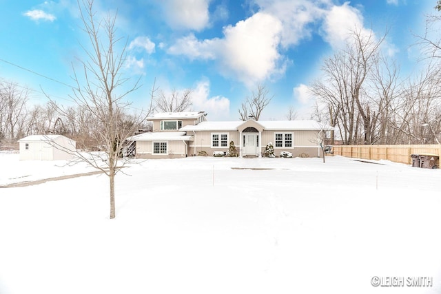 view of front of home with fence