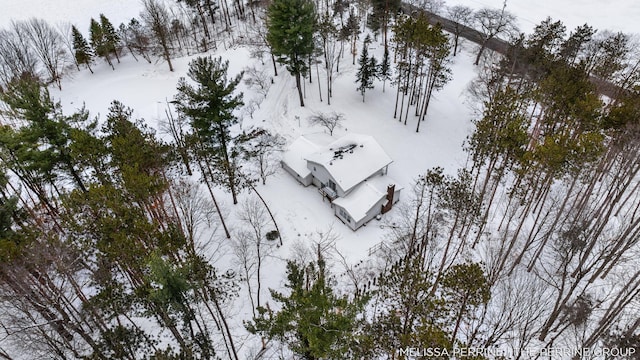 view of snowy aerial view