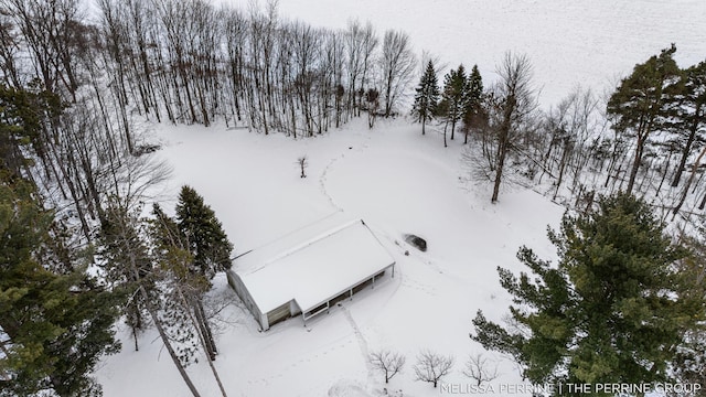 view of snowy aerial view