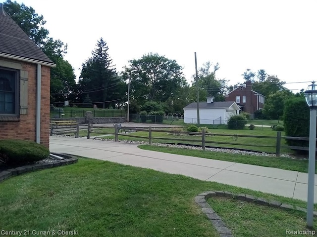 view of yard with fence