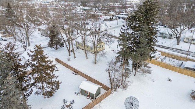 view of snowy aerial view