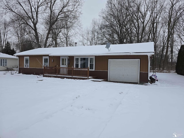 single story home featuring an attached garage