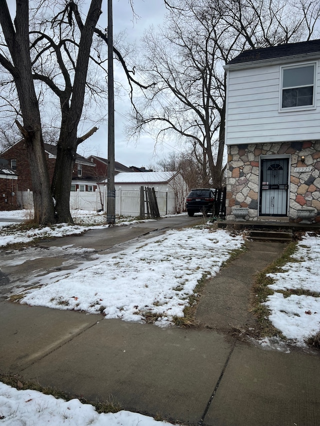 view of snowy yard