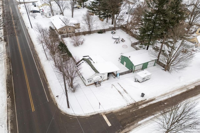 view of snowy aerial view